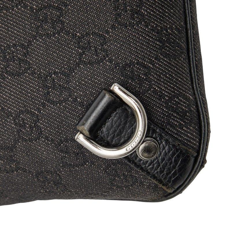 Gucci GG Canvas Abby Crossbody Shoulder Bag 268642 Black Canvas Leather Women's