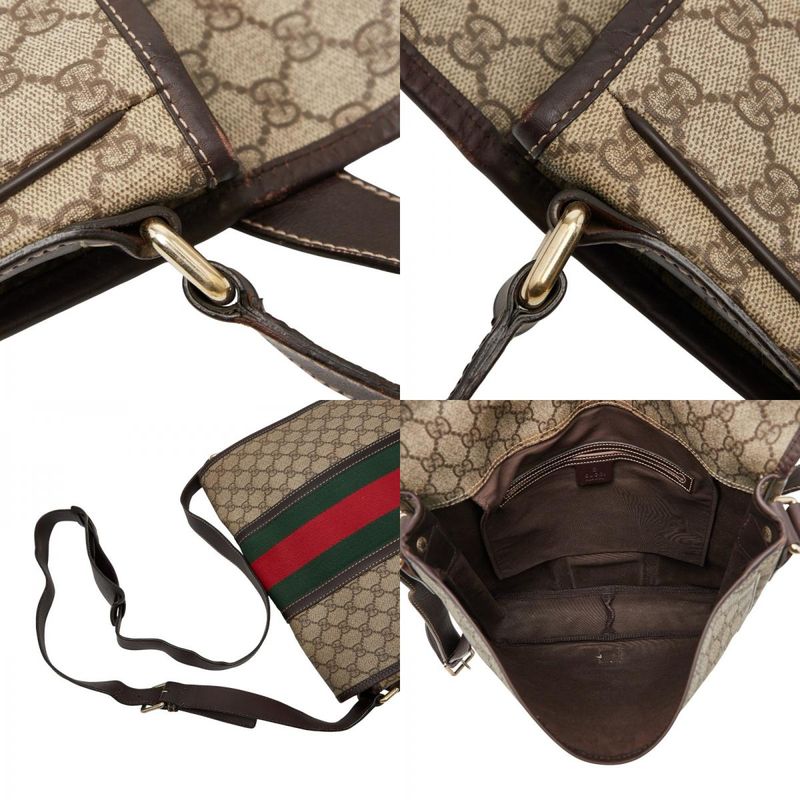 Gucci GG Supreme Sherry Line Crossbody Shoulder Bag 201444 Beige Multicolor PVC
