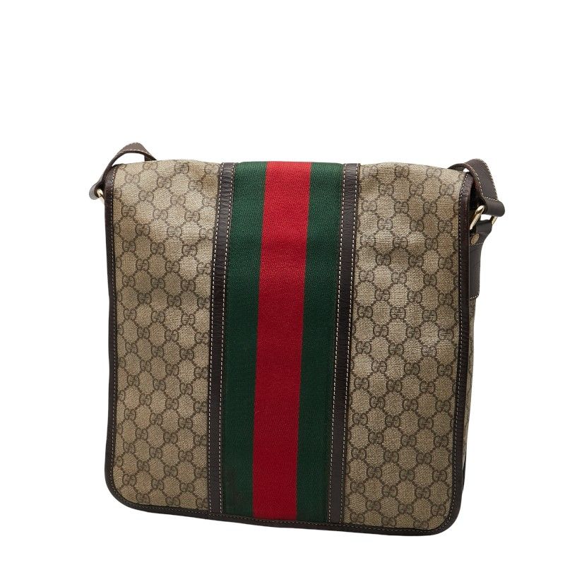 Gucci GG Supreme Sherry Line Crossbody Shoulder Bag 201444 Beige Multicolor PVC