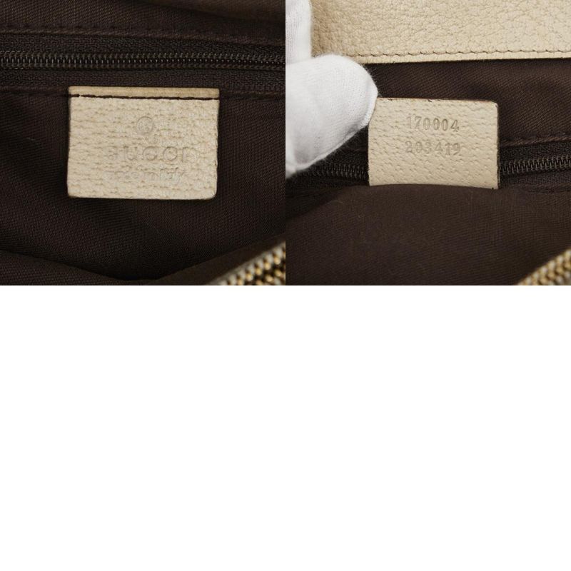 Gucci GG Canvas Abby 170004 Beige White Canvas Leather Women's Gucci