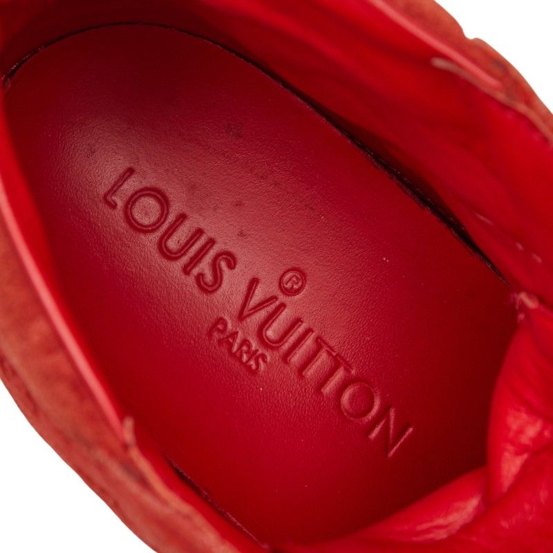 Louis Vuitton Cliff Top Line Monogram High Cut Sneakers Size 35 Red Suede
