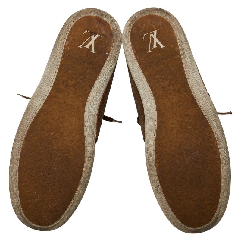 Louis Vuitton High Cut Sneakers Size 7 Khaki Brown Suede Men's Louis Vuitton