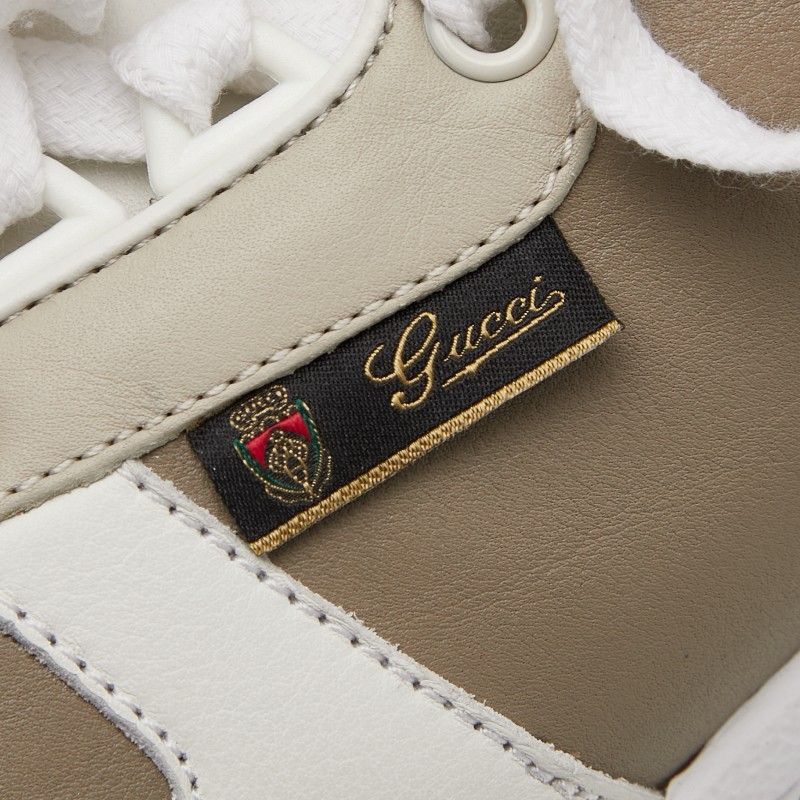 Gucci Sneakers Size 6 336615 White Grey Red Leather Men's Gucci