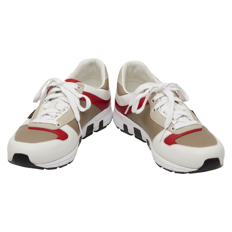 Gucci Sneakers Size 6 336615 White Grey Red Leather Men's Gucci