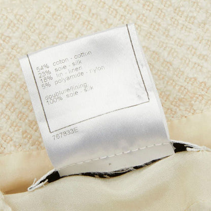 Chanel Tweed Dress Size: 34 P29946v16012 White Cotton Silk Linen Women's Chanel
