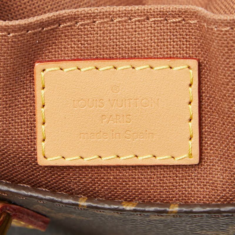 Louis Vuitton Monogram Petite Sac Pla Handbag Shoulder Bag 2way M81295 Brown