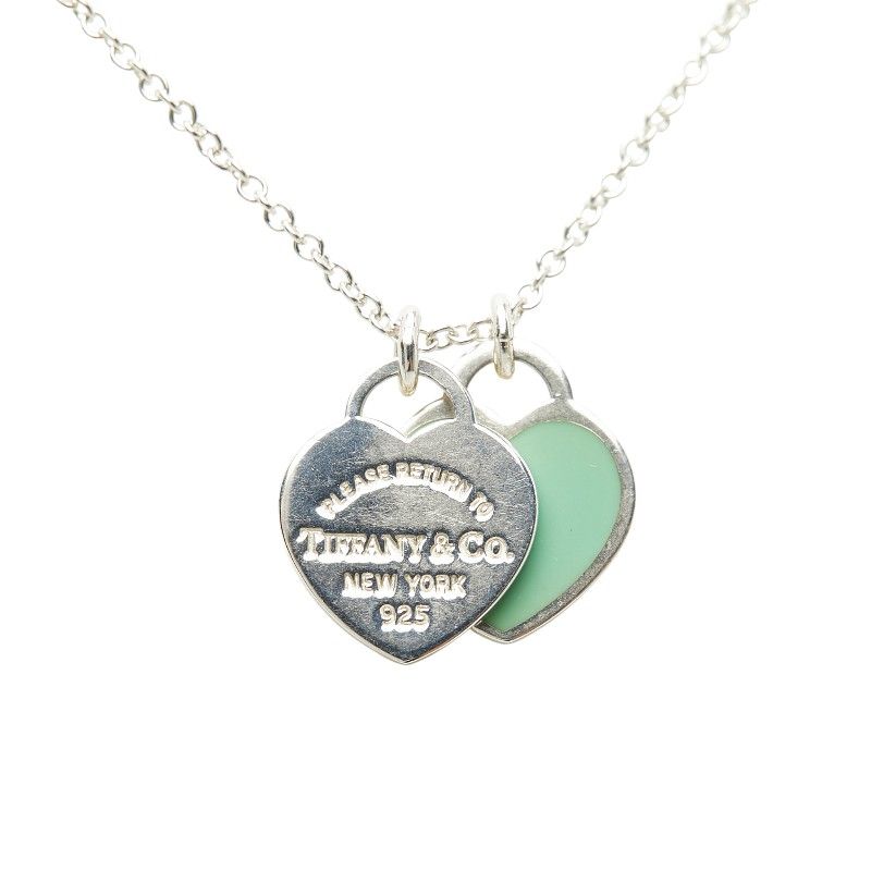 Tiffany & Co Return to Tiffany & Co Double Heart Silver Tiffany & Co Blue Sv925