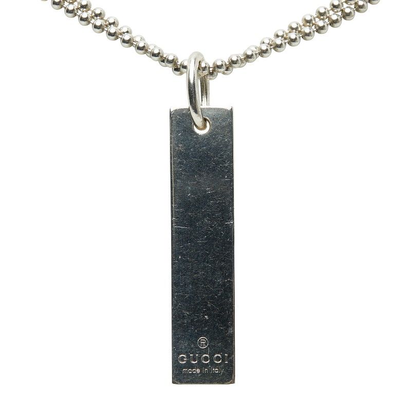 Gucci Plate Necklace Ball Chain Double Chain Sv925 Silver Ladies Gucci