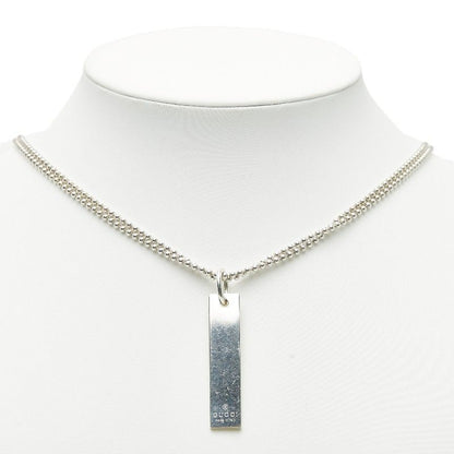 Gucci Plate Necklace Ball Chain Double Chain Sv925 Silver Ladies Gucci