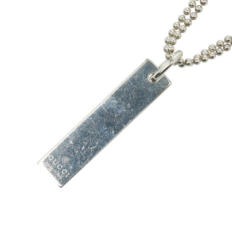 Gucci Plate Necklace Ball Chain Double Chain Sv925 Silver Ladies Gucci