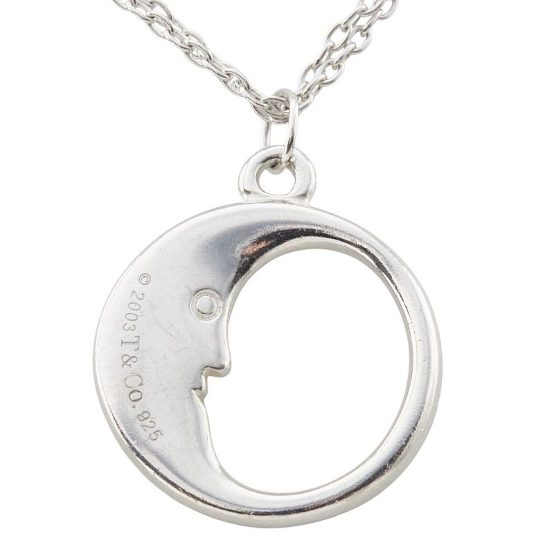 Tiffany & Co Man in the Moon Chain Pendant Necklace Sv925 Silver Ladies Tiffany