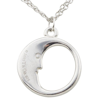 Tiffany & Co Man in the Moon Chain Pendant Necklace Sv925 Silver Ladies Tiffany