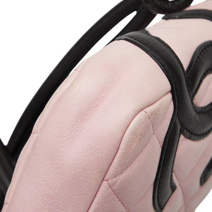 Chanel Coco Mark Cambon Line Crossbody Shoulder Bag Pink Black Leather Women