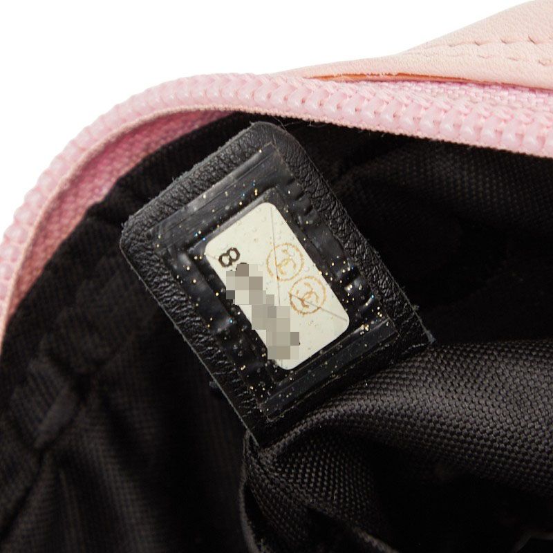 Chanel Coco Mark Cambon Line Crossbody Shoulder Bag Pink Black Leather Women