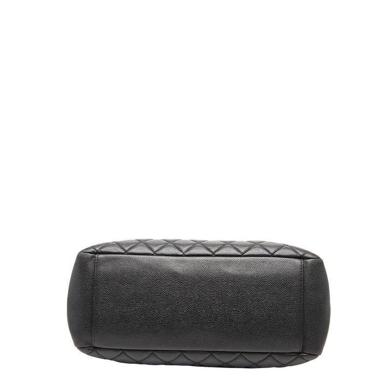 Chanel Coco Mark Gst Chain Tote Shoulder Bag Black Caviar Skin Women Chanel