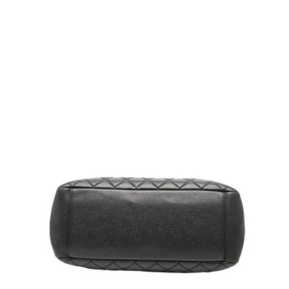 Chanel Coco Mark Gst Chain Tote Shoulder Bag Black Caviar Skin Women Chanel