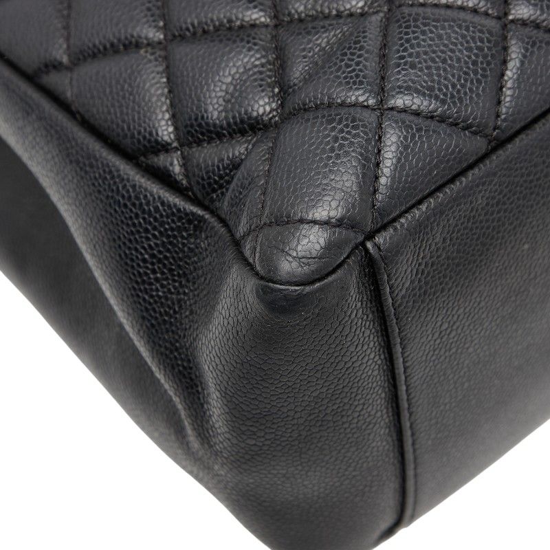 Chanel Coco Mark Gst Chain Tote Shoulder Bag Black Caviar Skin Women Chanel