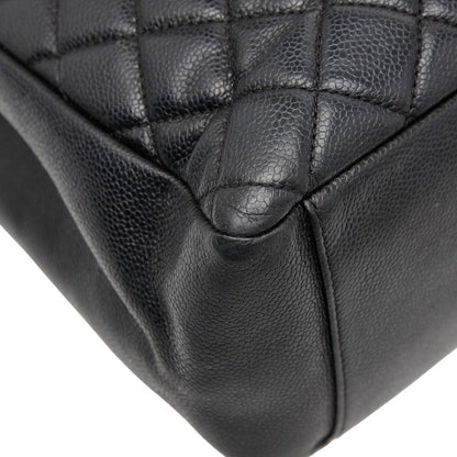 Chanel Coco Mark Gst Chain Tote Shoulder Bag Black Caviar Skin Women Chanel