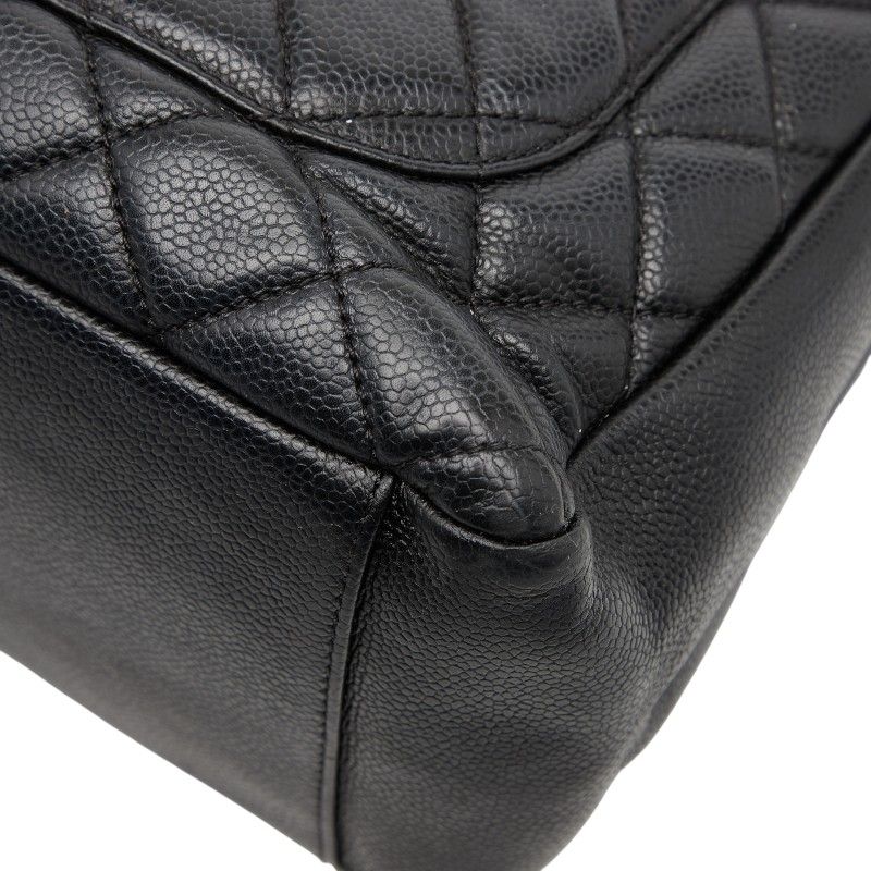 Chanel Coco Mark Gst Chain Tote Shoulder Bag Black Caviar Skin Women Chanel