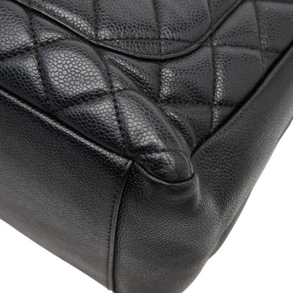 Chanel Coco Mark Gst Chain Tote Shoulder Bag Black Caviar Skin Women Chanel