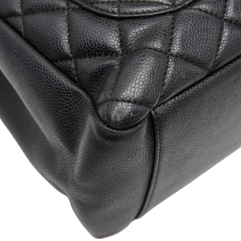 Chanel Coco Mark Gst Chain Tote Shoulder Bag Black Caviar Skin Women Chanel