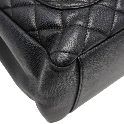 Chanel Coco Mark Gst Chain Tote Shoulder Bag Black Caviar Skin Women Chanel