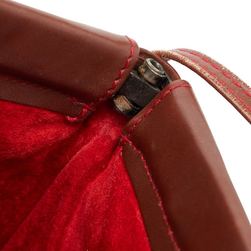 Gucci Crossbody Shoulder Bag 87 007 5553 Red Brown Leather Women's Gucci