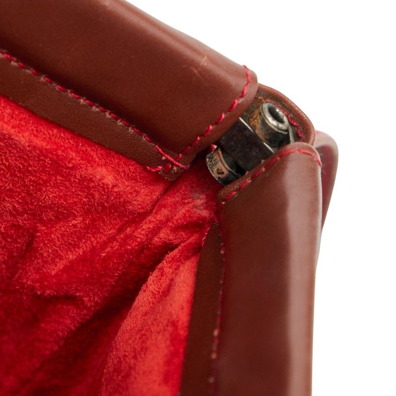 Gucci Crossbody Shoulder Bag 87 007 5553 Red Brown Leather Women's Gucci