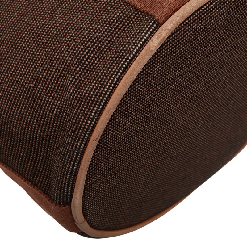 Hermes Saxo MM Brown Canvas Leather Women Hermes