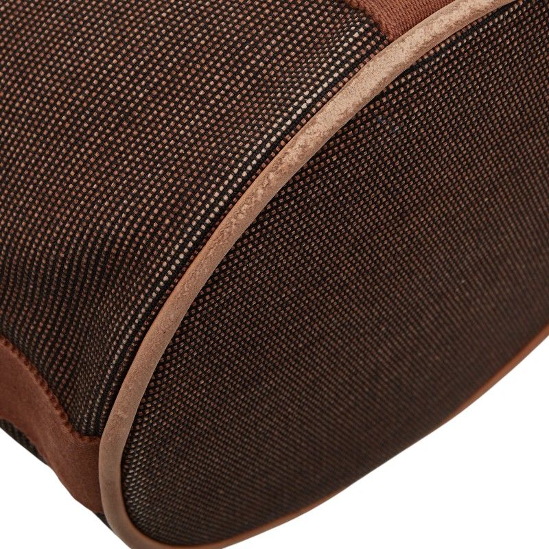 Hermes Saxo MM Brown Canvas Leather Women Hermes