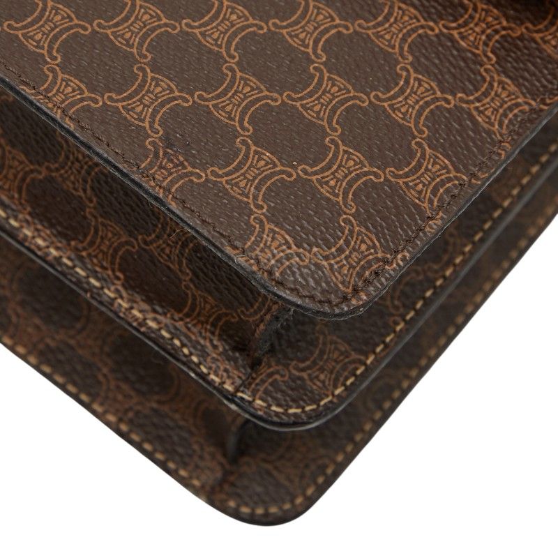 Celine Macadam Brown PVC Leather Women's Celine