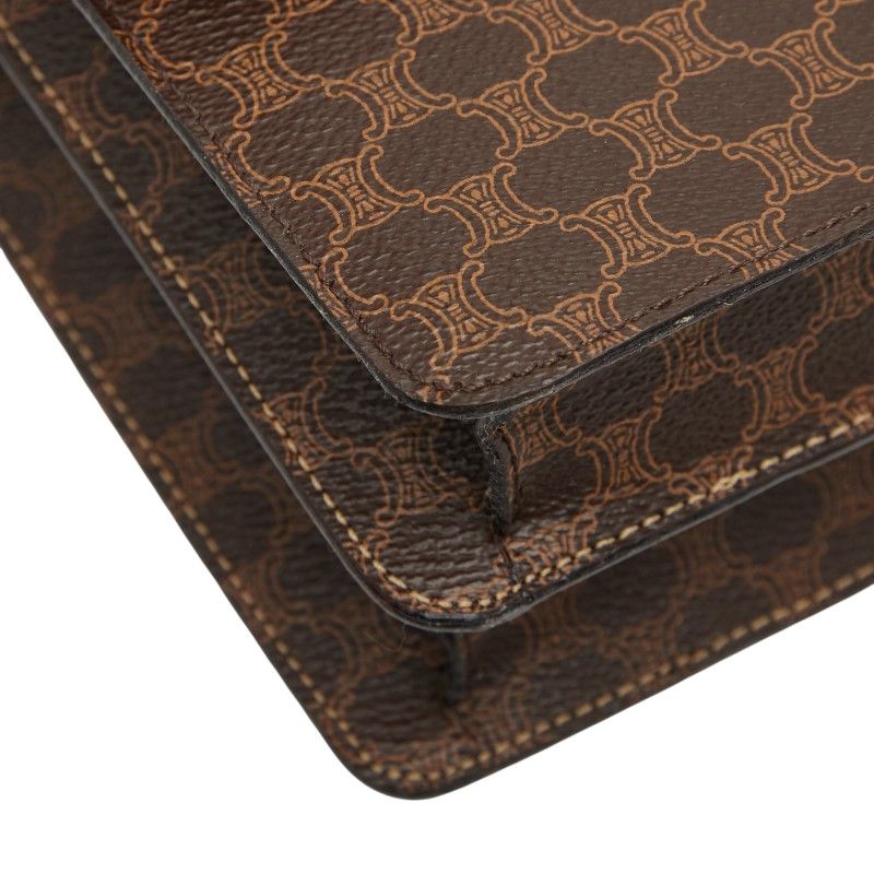 Celine Macadam Brown PVC Leather Women's Celine