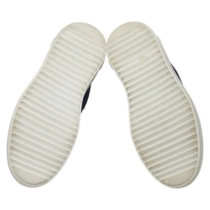 Louis Vuitton Monogram Denim Time Out Line Sneakers Size:38 Vl0242 Navy White