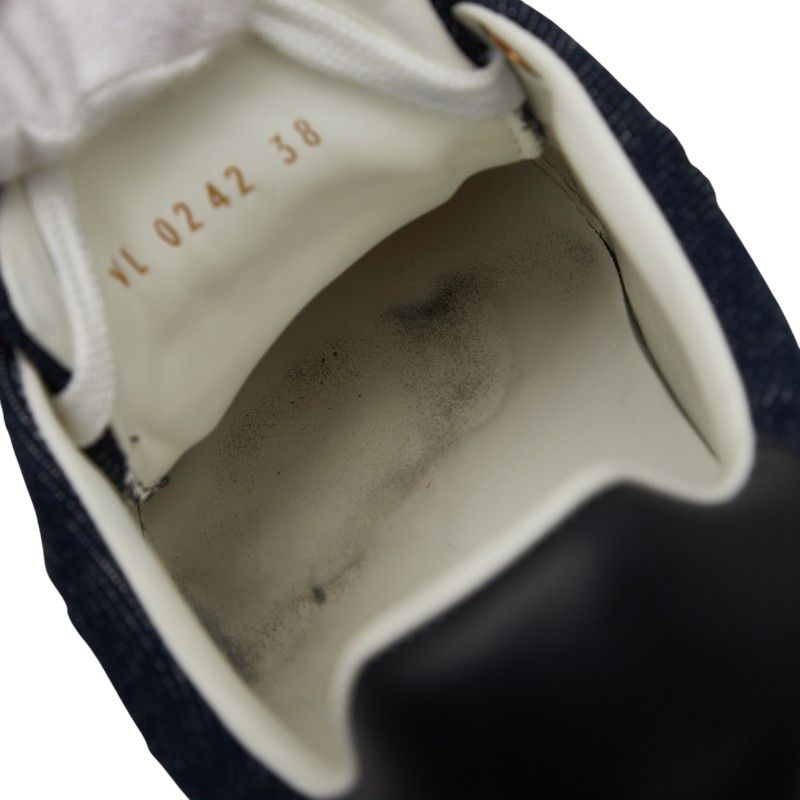 Louis Vuitton Monogram Denim Time Out Line Sneakers Size:38 Vl0242 Navy White