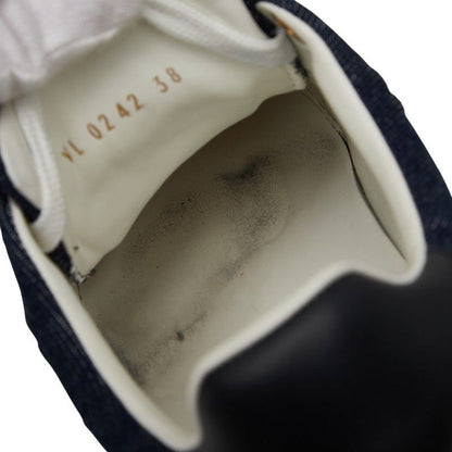 Louis Vuitton Monogram Denim Time Out Line Sneakers Size:38 Vl0242 Navy White