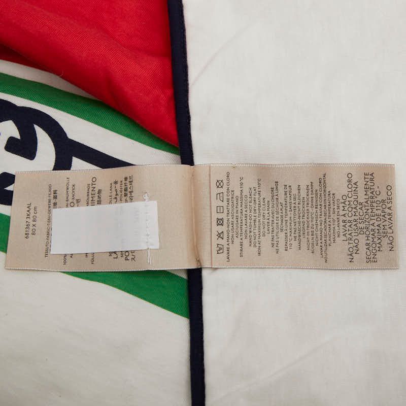 Gucci GG Logo Blanket Lap Blanket 681367 White Multicolor Wool Polyester