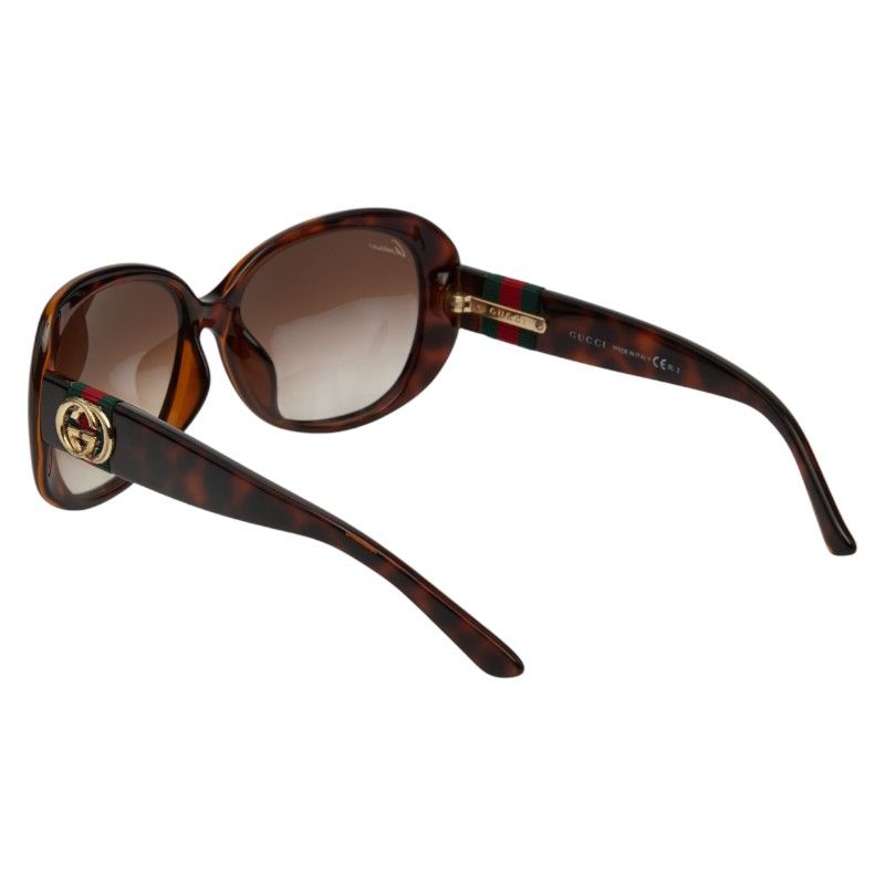 Gucci Interlocking G Sherry Line Asian Fit GG 3660 K S Brown Plastic Ladies