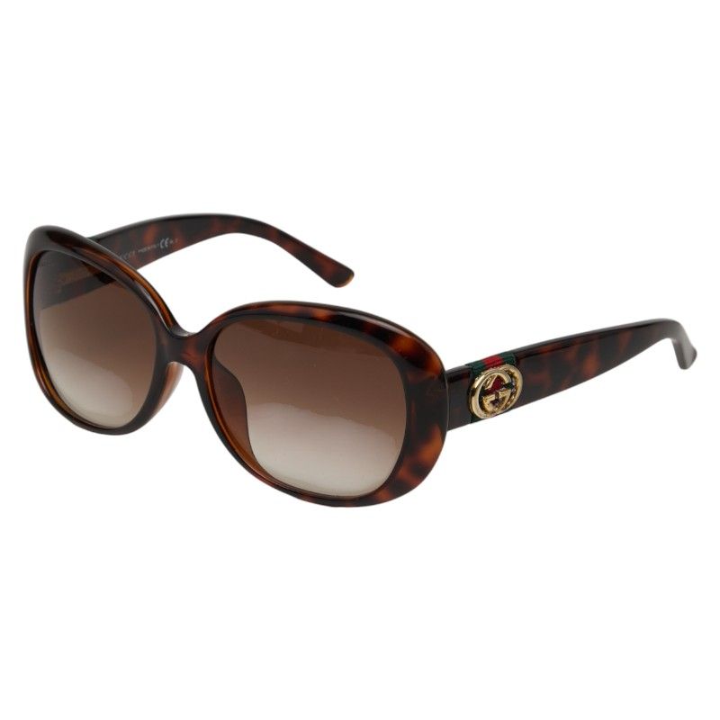 Gucci Interlocking G Sherry Line Asian Fit GG 3660 K S Brown Plastic Ladies