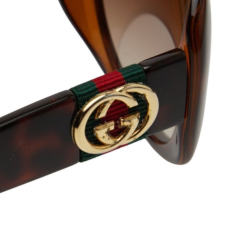 Gucci Interlocking G Sherry Line Asian Fit GG 3660 K S Brown Plastic Ladies