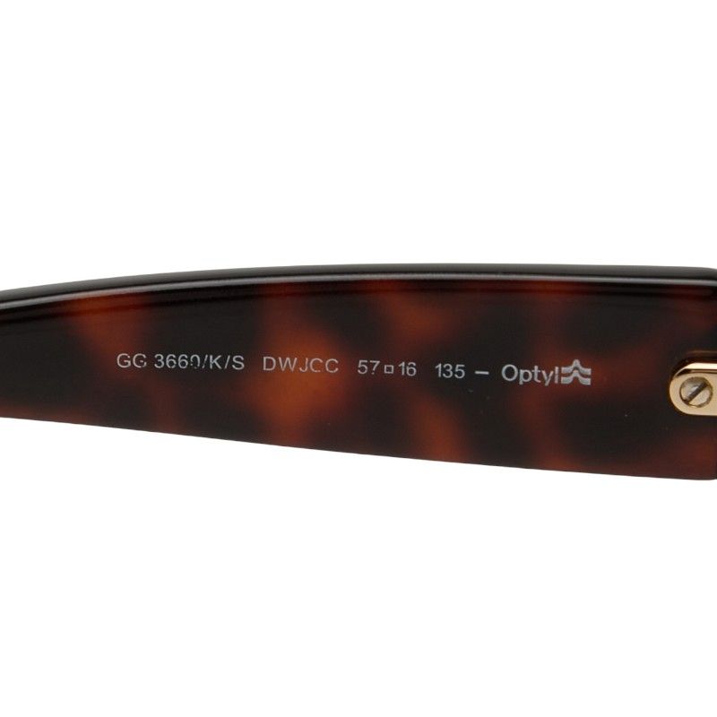 Gucci Interlocking G Sherry Line Asian Fit GG 3660 K S Brown Plastic Ladies