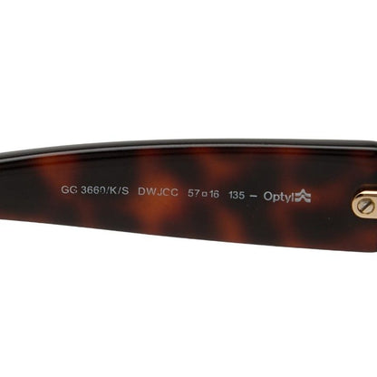 Gucci Interlocking G Sherry Line Asian Fit GG 3660 K S Brown Plastic Ladies