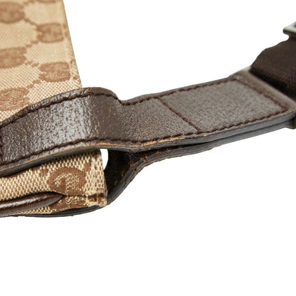 Gucci GG Canvas Crossbody Shoulder Bag 122793 Beige Brown Canvas Leather Ladies