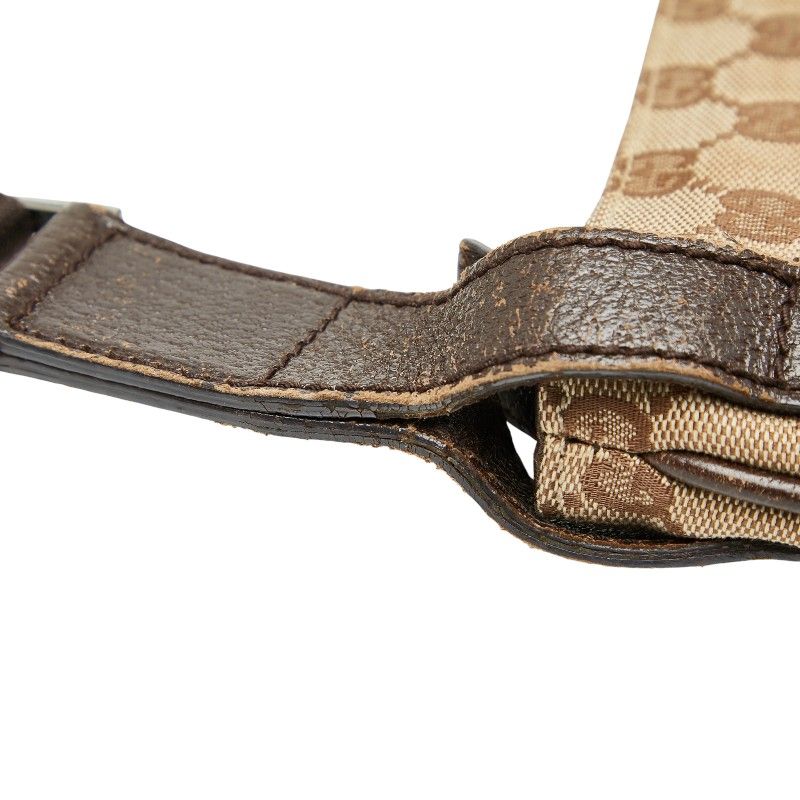 Gucci GG Canvas Crossbody Shoulder Bag 122793 Beige Brown Canvas Leather Ladies