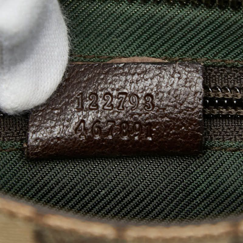 Gucci GG Canvas Crossbody Shoulder Bag 122793 Beige Brown Canvas Leather Ladies