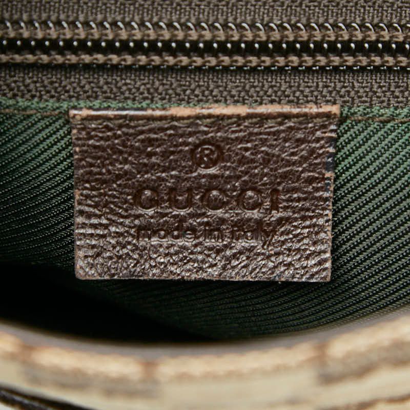 Gucci GG Canvas Crossbody Shoulder Bag 122793 Beige Brown Canvas Leather Ladies