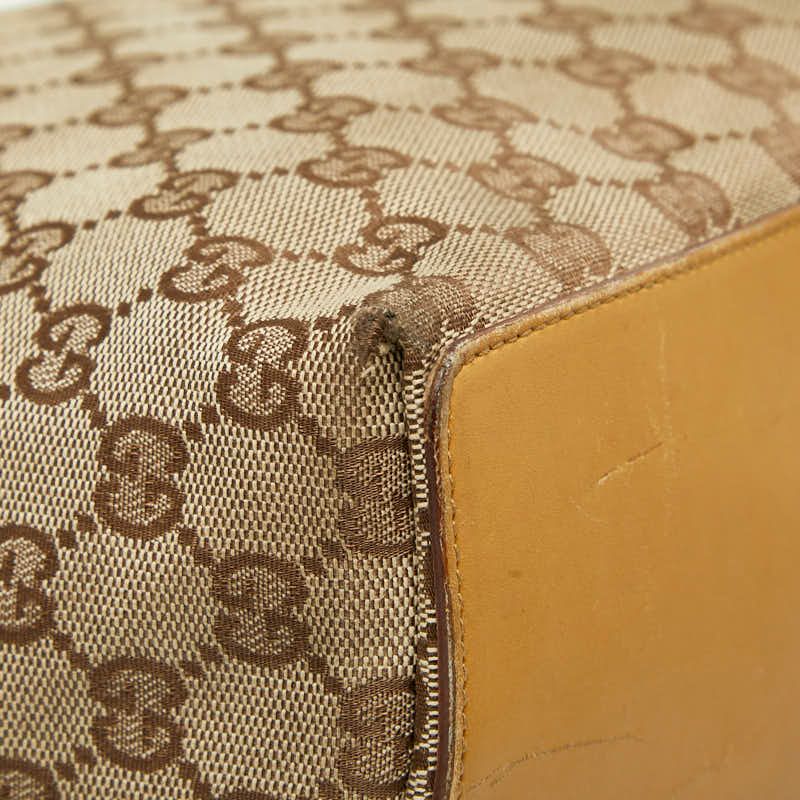 Gucci GG Canvas 002 1097 Beige Brown Canvas Leather Women's Gucci