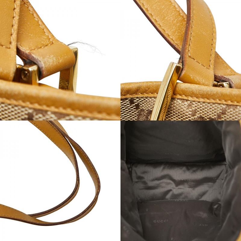 Gucci GG Canvas 002 1097 Beige Brown Canvas Leather Women's Gucci