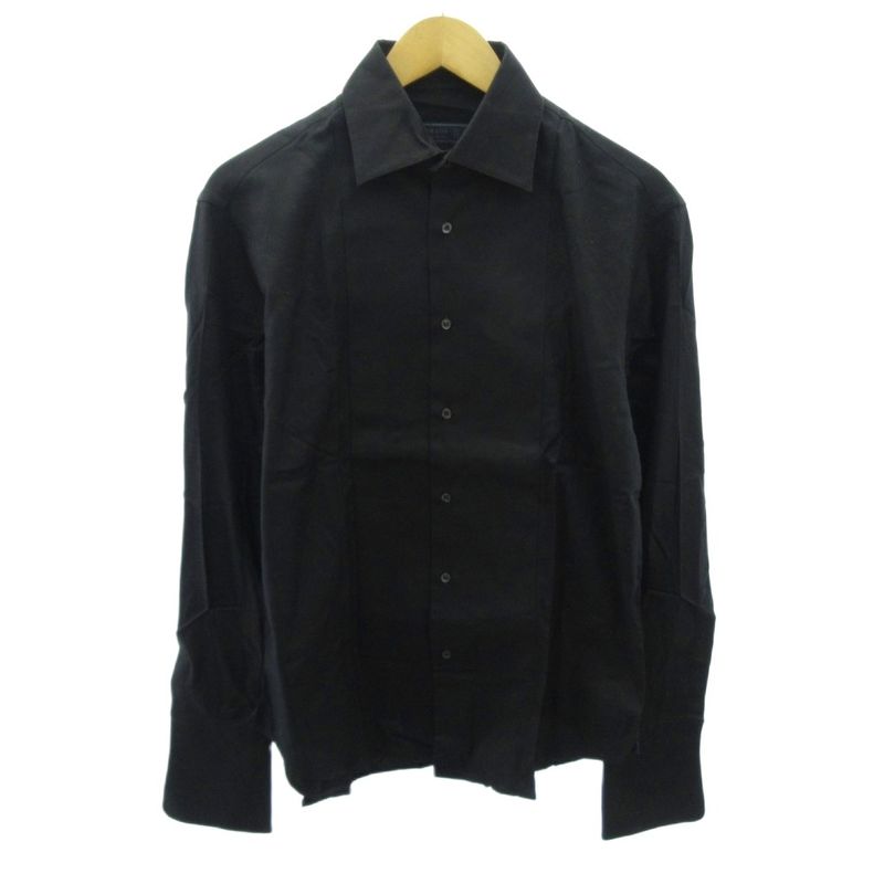 Prada Excellent Condition Vintage Dress Shirt None Fabric Long Sleeves 38 Black