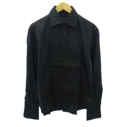 Prada Excellent Condition Vintage Dress Shirt None Fabric Long Sleeves 38 Black