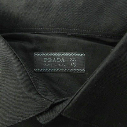 Prada Excellent Condition Vintage Dress Shirt None Fabric Long Sleeves 38 Black